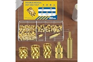 152 Pcs Threaded Inserts for Plastic, 3 Sizes of M3 Heat Set Inserts with Soldering Tip & Adapter, Brass Heat Inserts, Metric
