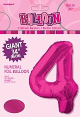 Unique Pink Number 4 Foil Balloon 86cm Large Birthday Party Balloon view 2