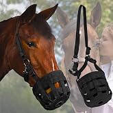 IKILEOGY Durable Ventilated Grazing Muzzle with Attached Breakaway Halter - Lightweight Horse Muzzle, Supports Natural Grazing, Restricts Food Intake, Padded Noseband