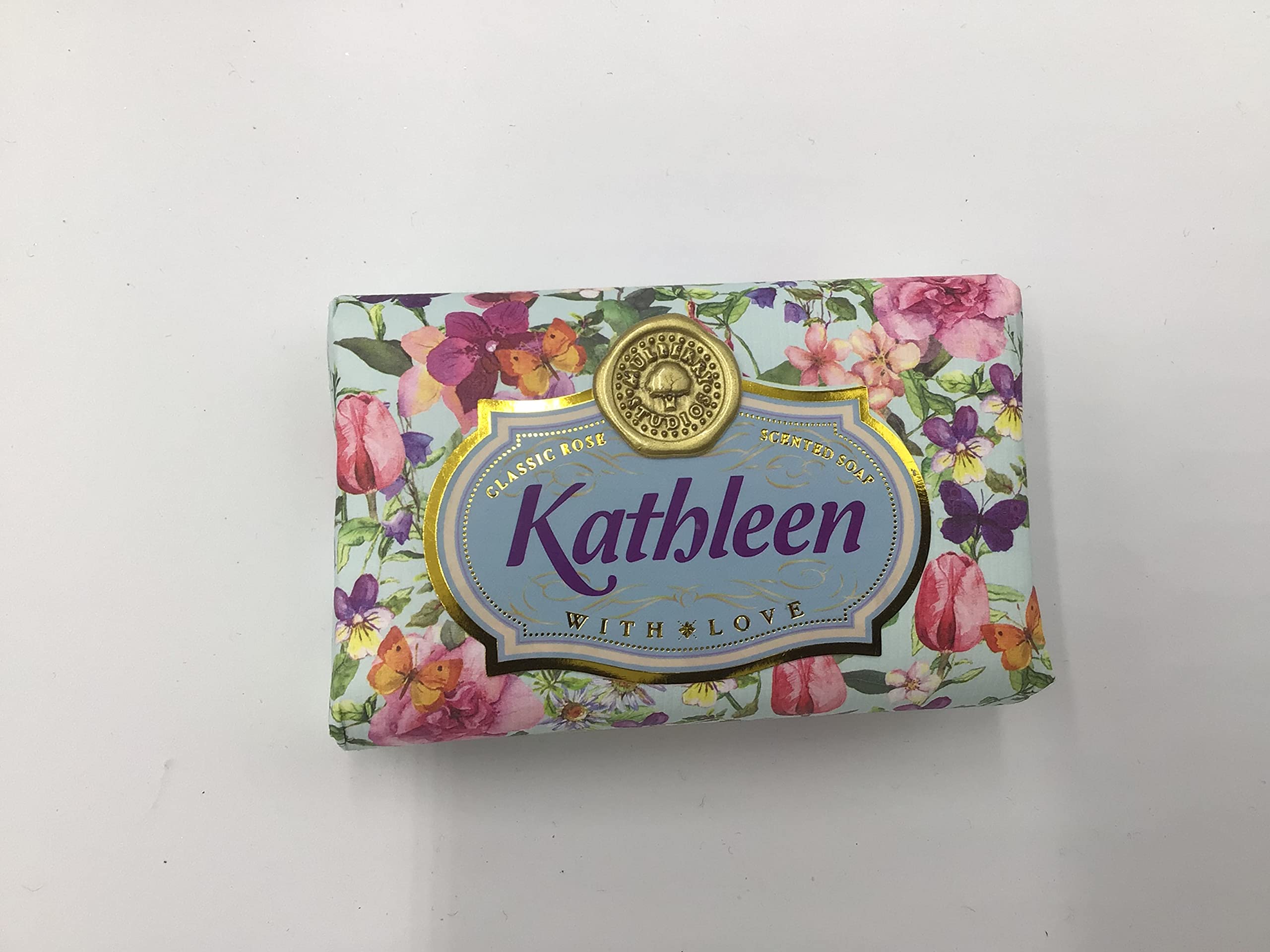 Kathleen - Gift Soap Bar For Her Birthday Rose Scent Mum Grandmother Cleanser Lather Present Girl