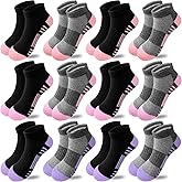Bemeol Girls Socks 12 Pairs Ankle Socks Girls Athletic Cotton Sports Low Cut Sock for Little Big Kids