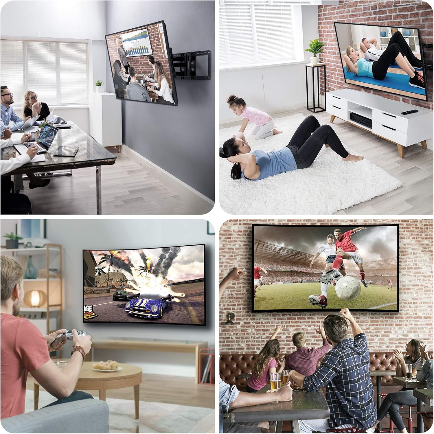 TV Wall Mount Bracket Full Motion Swivel Articulating for Most 50-90 inch LCD, OLED 4K Flat Curved TV with 29 Inch Long Extension Arm, Fits 24 Inch Studs Max VESA 800x400mm up to 154 lbs by Pipishell: Electronics