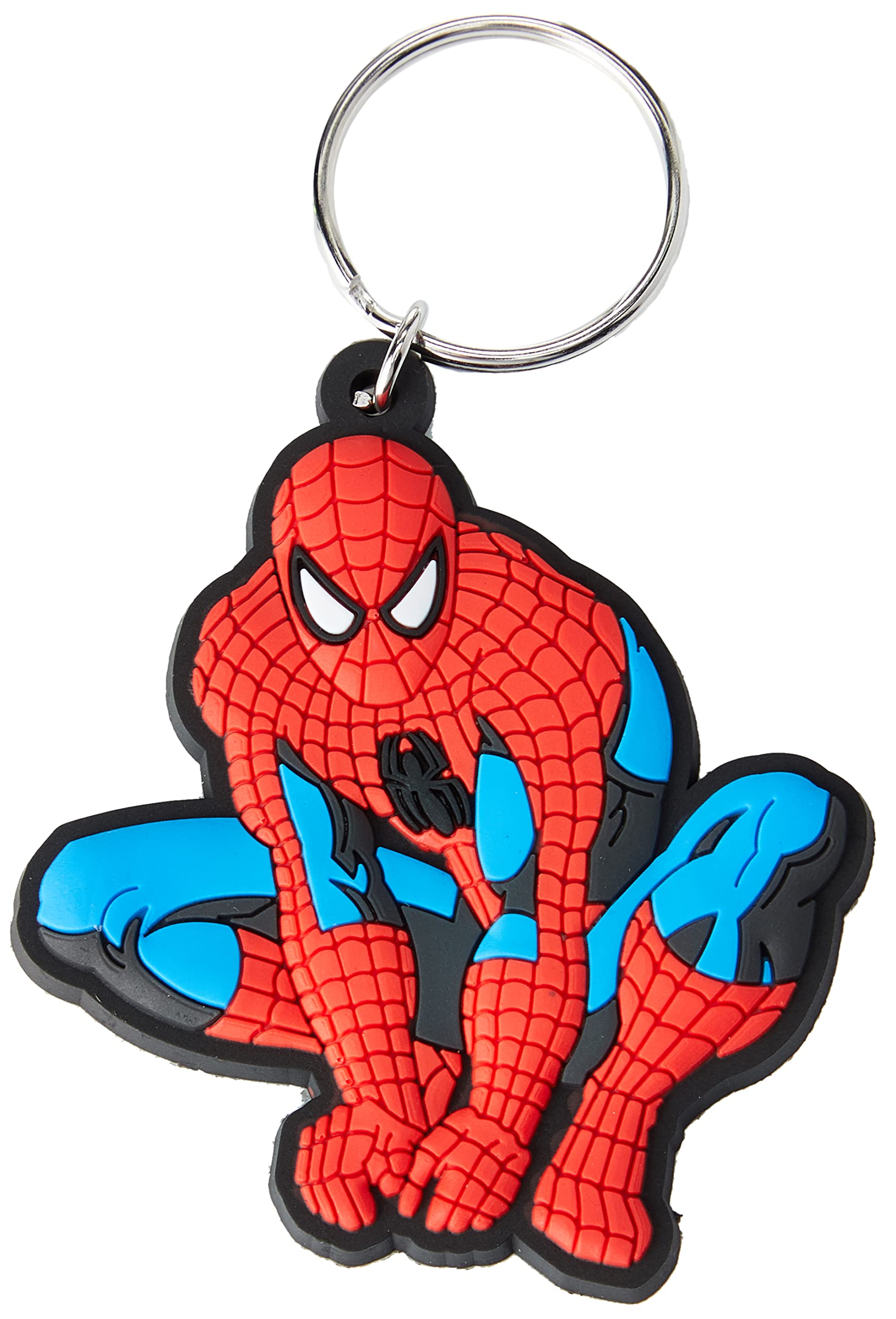 Marvel RK38201C Comics 'Spiderman Crouch' Rubber Keychain, Multicoloured, 40 x 40 cm
