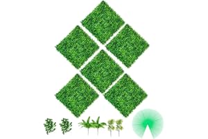 VEVOR Artificial Boxwood Panels, 6 PCS 20"x20" Boxwood Hedge Wall Panels, PE Artificial Grass Backdrop Wall 1.6", Privacy Hed