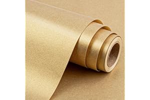 Yarcony Shimmer Gold Wrapping Paper, Champagne Matte Wrapping Paper for Gifts, Solid Color Pearly-lustre Gift Wrap Paper for Wedding, Valentine's Day Birthday Baby Shower Christmas(17 Inch X 33 Feet)