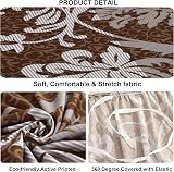 Teynewer 1-Piece Fit Stretch Sofa Cover Brown Pattern 1 Seater view 4