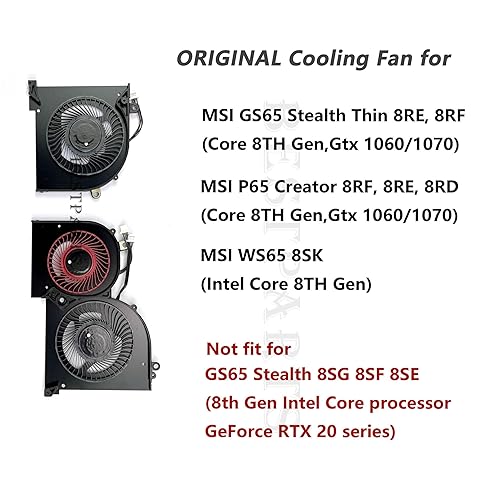 BestParts New Genuine CPU+GPU Cooling Fan Replacement for MSI GS65