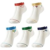 Moyel Pickleball Gifts for Women 5 Pairs Funny Cute Pickleball Ankle Socks Size 5-8 Novelty Crazy Womens Socks Accessories