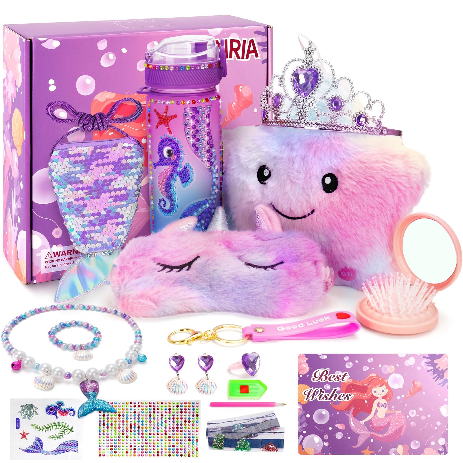 Jenria Mermaid Gift for Girls Toys Age 6-8, Easter Baskets for Kids, Birthday Gi