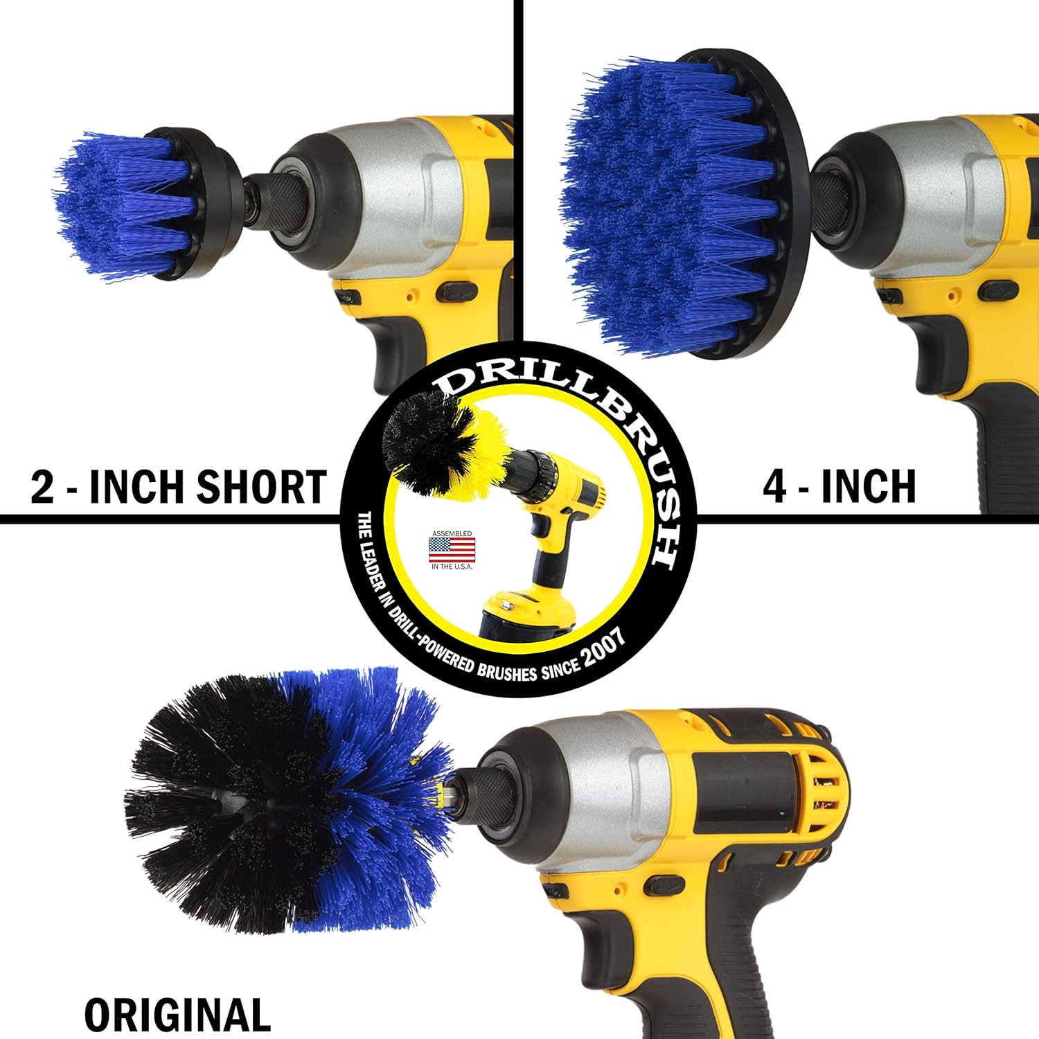 Drill Brush Power Scrubber by Useful Products Drill Brush Boat Accessories – Kayak Cleaning Kit – Boat Drill Brush Set - Marine Scrub Brush Attachment for Drill - Rotary Cleaning Brushes for Boats: Kitchen & Dining