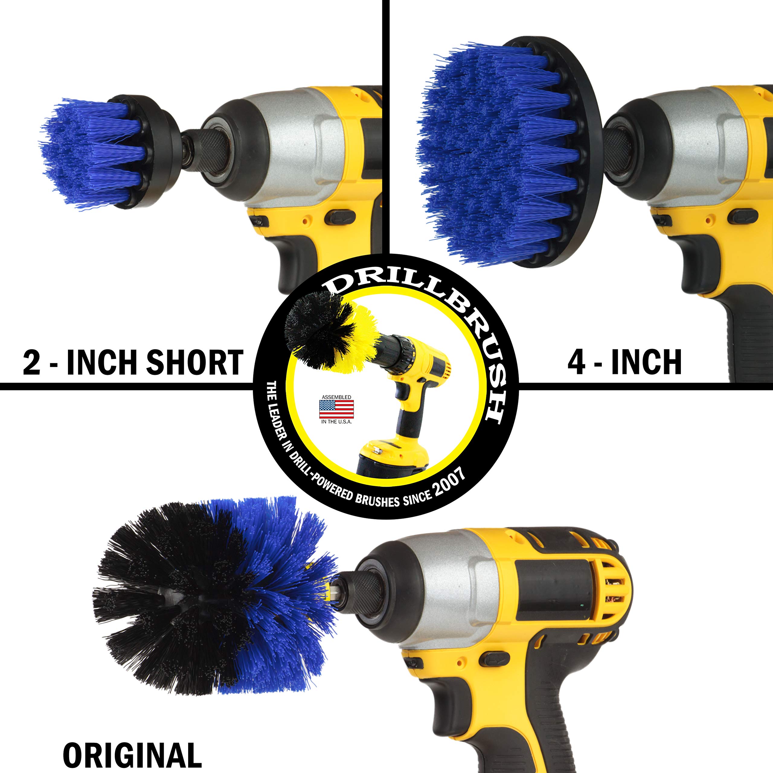 Drillbrush Boat Accessories – Kayak Cleaning Kit – Boat Cleaning Brush Kit – Marine Scrub Brush Attachment for Drill – Rotary Brushes for Boats – Motorized Hull Power Scrubber Set - Hull Cleaner Set