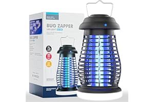 XRIBA Bug Zapper Outdoor & Indoor, Mosquito Repellent Outdoor Patio, Portable & Rechargeable Fly Trap, IP67 Waterproof, Mosquito Repellent for Patio,Lawn & Garden, Camping, Kitchen, Home