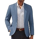 PJ PAUL JONES Men's Casual Blazer One Button Lightweight Sport Coats Solid Notched Lapel Suit Jackets
