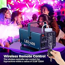 MLIKOEU Fog Machine Smoke Machine, 18 LED Lights