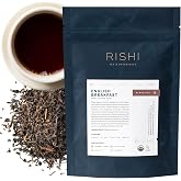 Rishi Tea English Breakfast Organic Black Loose Leaf Tea, Caffeinated, 4oz | Energizing and Strong Pure Black Tea, Enjoy Hot or Iced, Sustainable, 11+ Servings