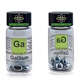 Gallium Metal Element 31 Sample 99.995% Pure 5 Grams Shiny pellets in Labeled Glass Vial