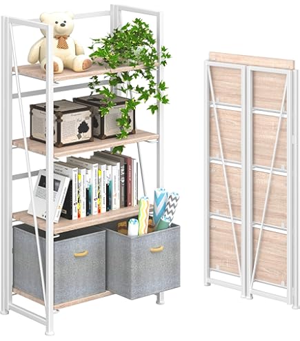 Amazon.com: BHG Vintage Multifunctional Folding Bookshelf, No