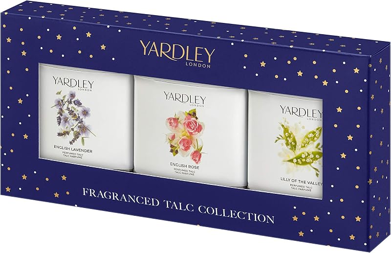 Yardley London Mini Talc Collection 3 x 50g Gift Set Lavender Rose Lily of