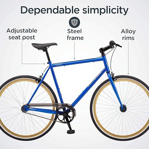 Schwinn Kedzie Single-Speed Fixie Road Bike, Lightweight Frame for
