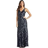 R&M Richards Womens Shinning Star Beaded Gown