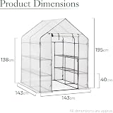 Christow Walk In Greenhouse 6ft 4in x 4ft 7in Reinforced Steel Frame view 7