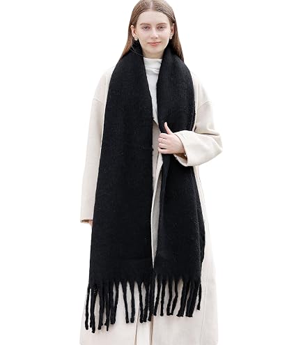 SUNDSGT Big Scarf Coloured Oversized Tassel Soft Fall Winter Thick