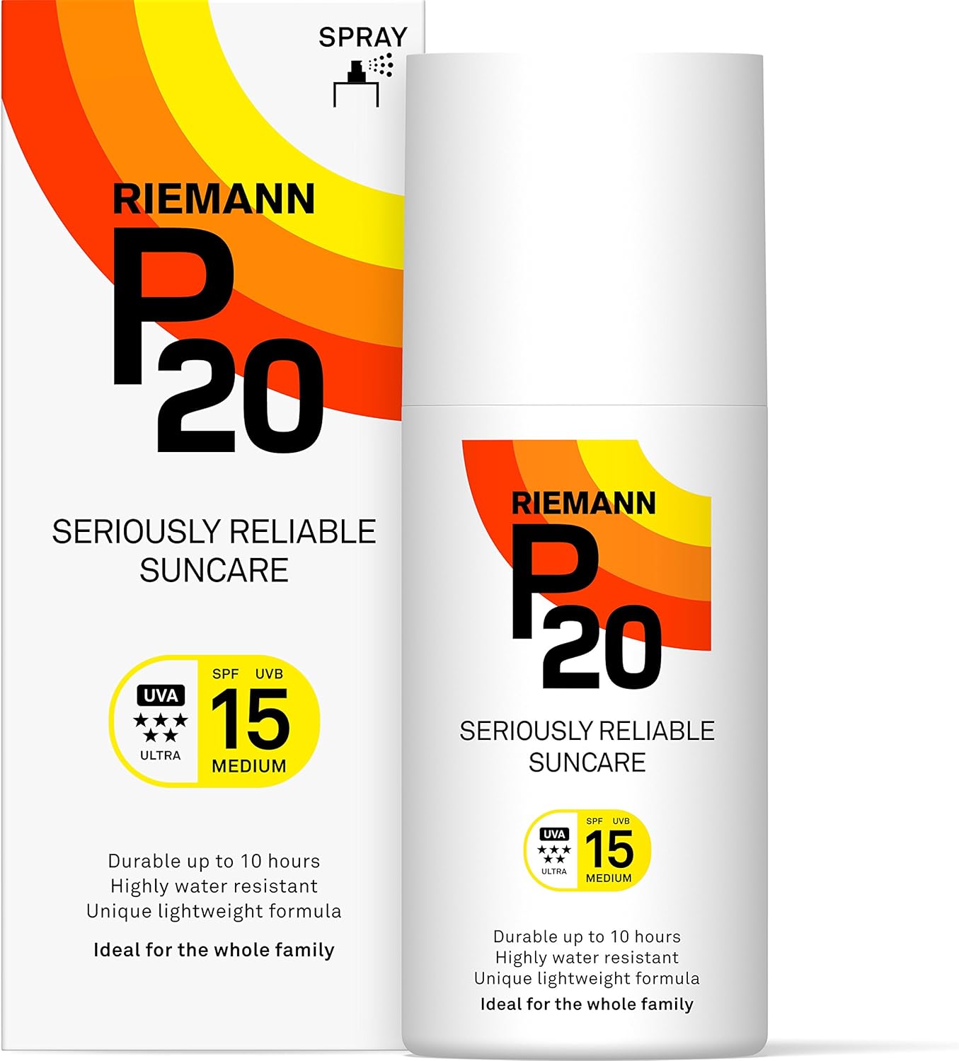 Riemann P20 Sunscreen SPF15 Spray 200ml Long Lasting UVA & UVB