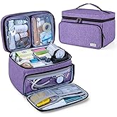 LUXJA Medicine Bag with 2 Detachable Clear Pouches, Pill Bottle Organizer with Detachable Dividers (Suitable for Home or Travel Use), Purple