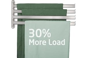 KES Swivel Towel Rack, 19.5" Extra Long Towel Rack Wall Mounted 4 Arm, Swing Out Towel Holder, SUS304 Stainless Steel Brushed
