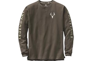 Legendary Whitetails Men's Long Sleeve T-Shirt Graphic Tee Preshrunk 100% Heavyweight Cotton