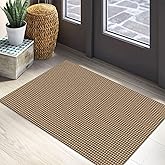 EARTHALL Woven Area Rug 2x3 Ft Washable Rugs for Entryway Braided Non Slip Throw Rugs Door Mat Indoor Outdoor Entrance Small Cotton Woven Carpet for Kitchen Foyer Front Door, Orange/Tan/Brown