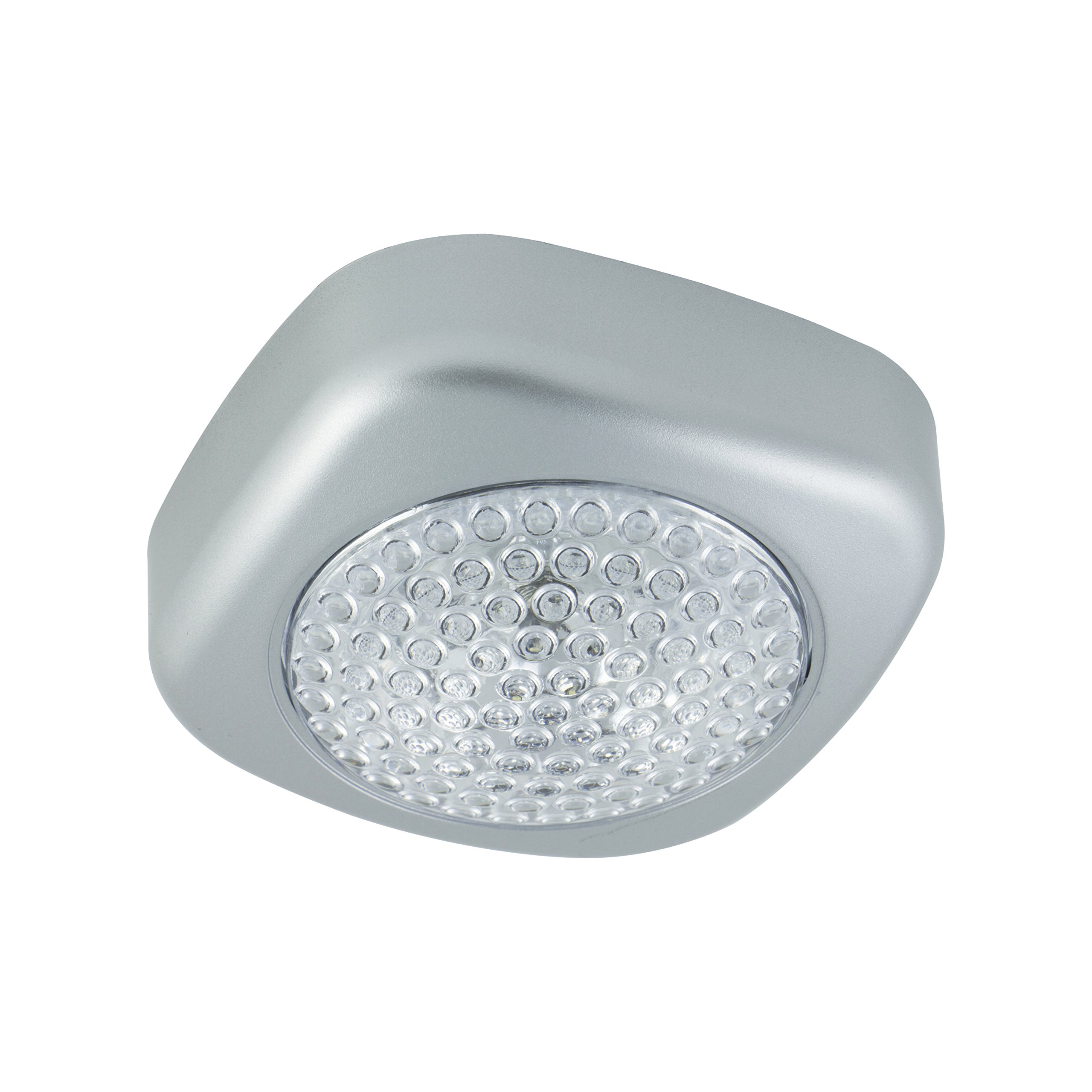 Energizer LED Tap Lights, 2 pack, Touch On/Off, Wireless, Silver, Soft