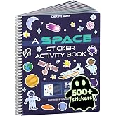 Cupkin Outer Space Coloring &amp; Sticker Activity Book | 500+ Stickers | Spiral-bound kids craft format with 12 scenes, 12 art pages, side-by-side viewing, and an easy-peel design for ages 2&ndash;8