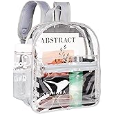 ZENPUNK Clear Backpack for Stadium Approved, 12×12×6, Small Size See Through Bag, PVC Transparent Backpack for Festival Sport Event Concerts (GREY)