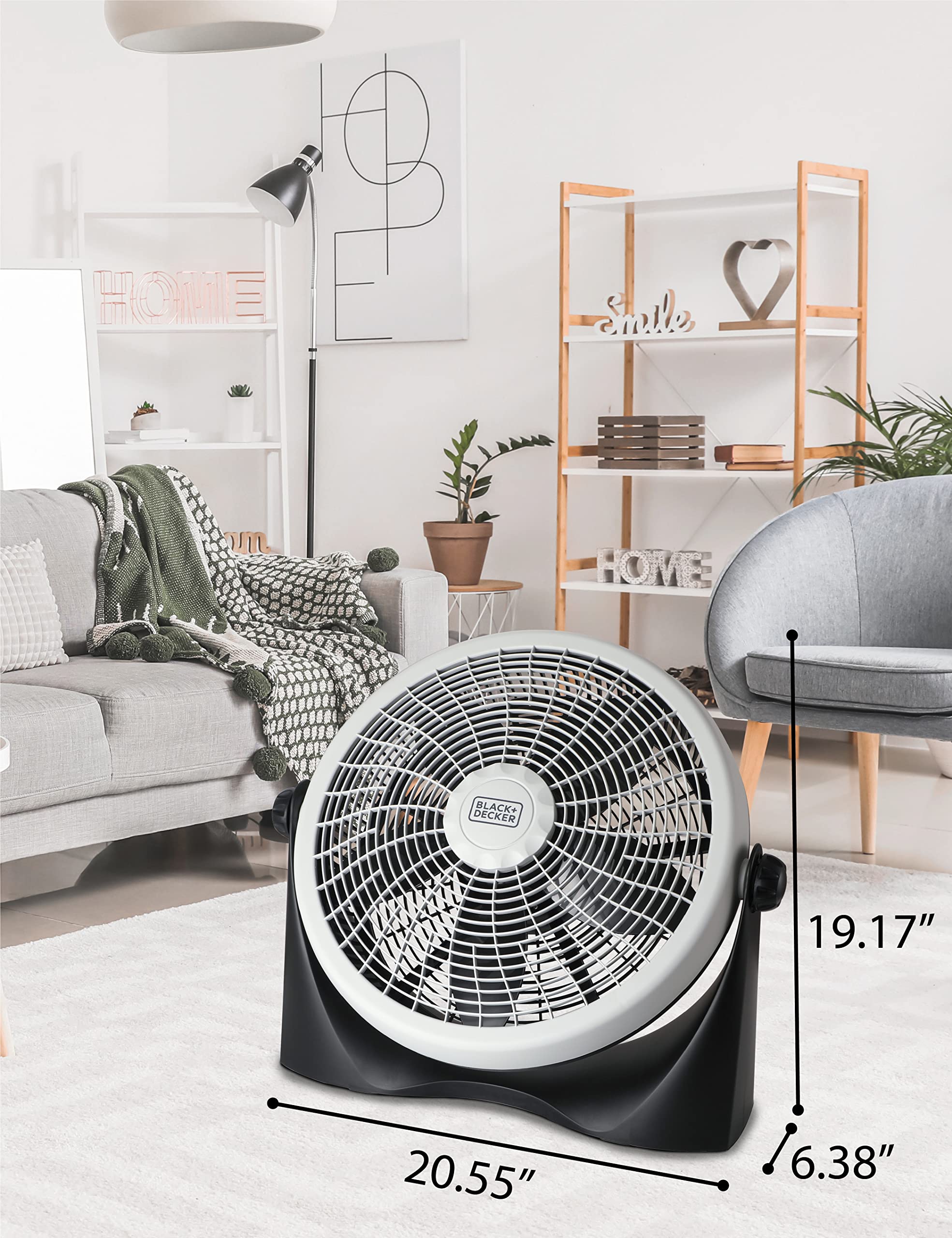 BLACK+DECKER High Velocity Floor Fan, 15.6