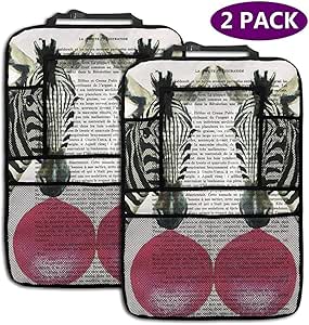 W-wishes Zebra con Bubblegum Paquete de 2 Organizador de Asiento de