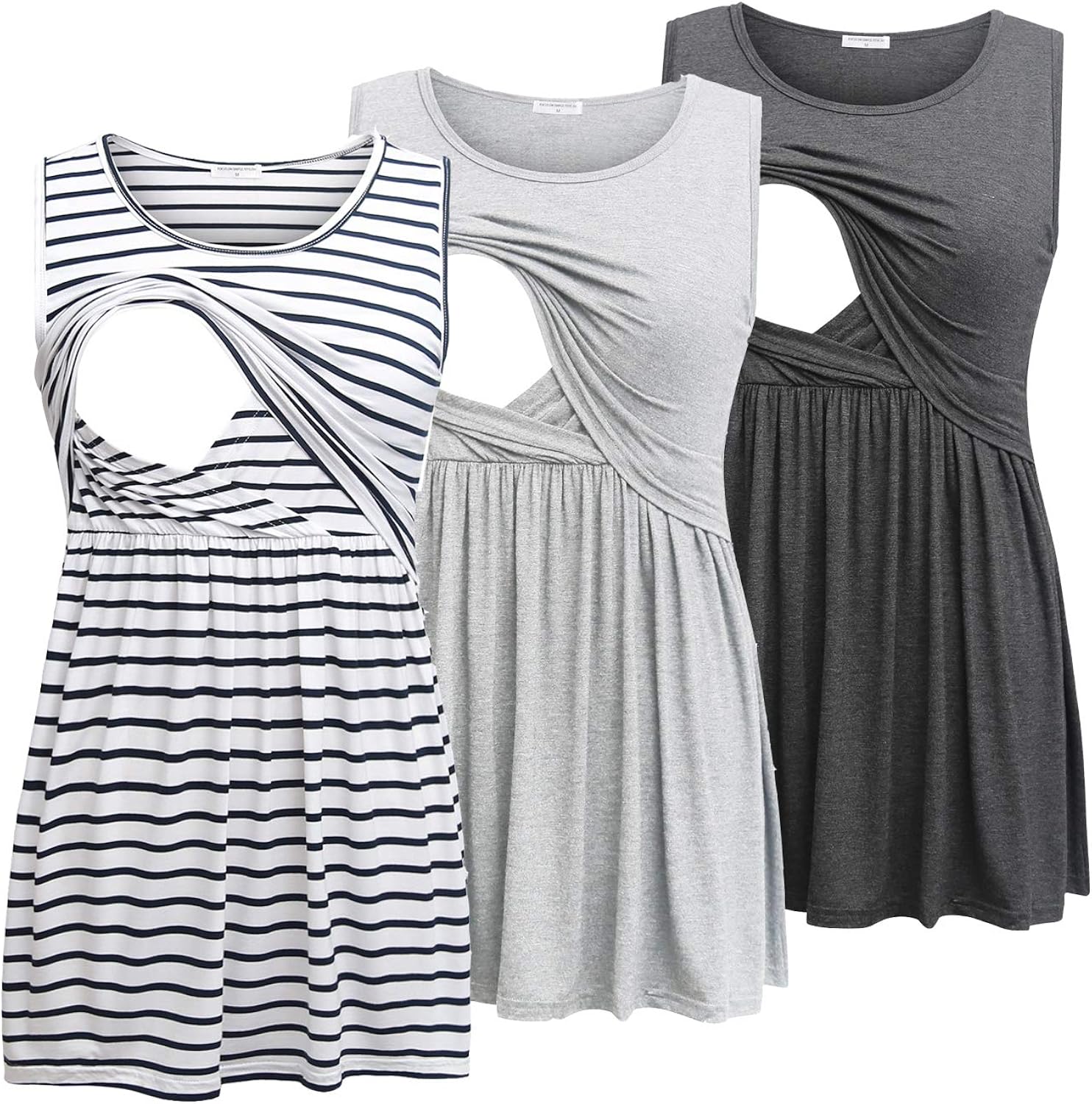 Bearsland Women's Maternity Nursing Tank Tops Sleeveless Scoop Neck Breastfeeding Shirt Pregnancy Clothes at  Women’s Clothing store