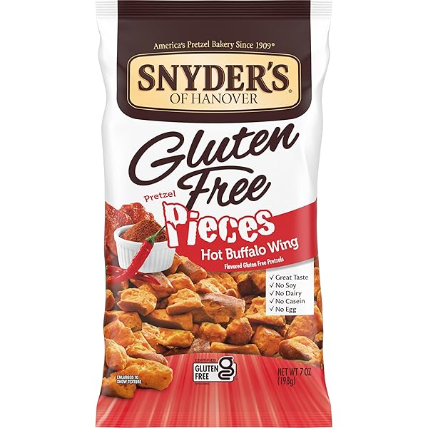SNYDER’S OF HANOVER GLUTEN FREE PRETZEL PIECES, HOT...