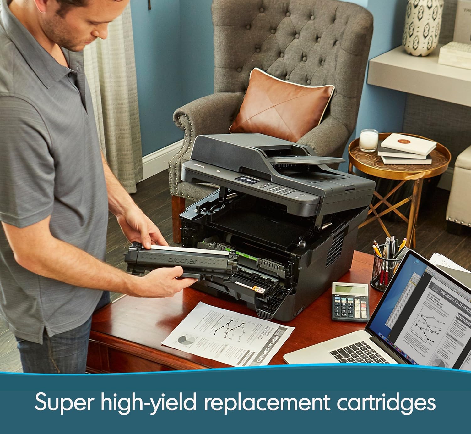 Brother MFCL2750DW Monochrome All-in-One Wireless Laser Printer, Duplex Copy & Scan,  Dash Replenishment Ready: Office Products