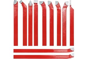 SENDUO 11 Pc 5/16" Carbide Tip Tipped Cutter Tool Bit Cutting Set for Metal, Suitable for Ordinary and CNC Lathe