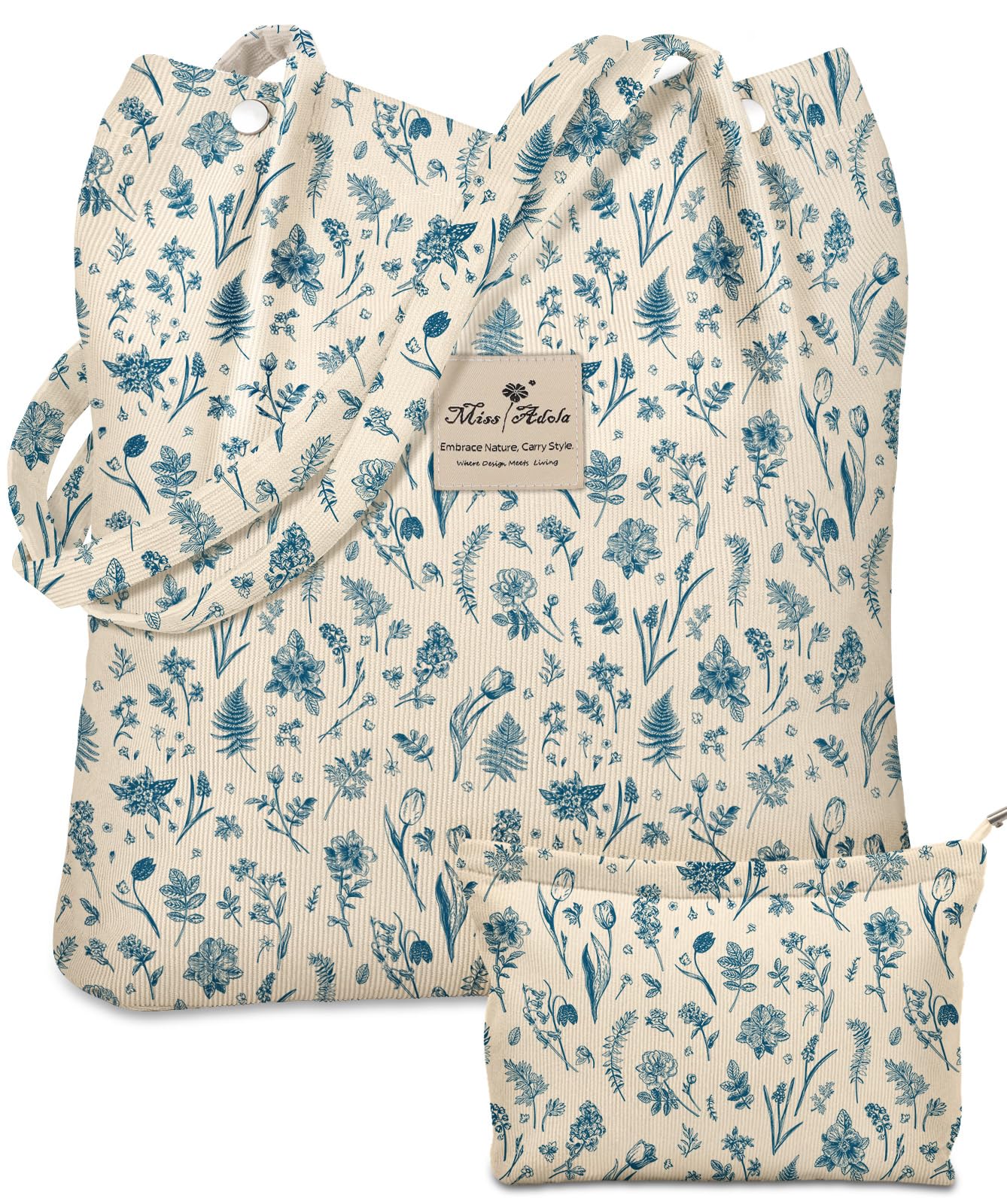 Miss Adola Aesthetic 2 Pack Corduroy Tote Bag