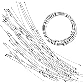 Imslery 11.8 inches Steel Wire Keychain Cable,Large Plastic Coated Key Ring Loop,Luggage Tags Loops,2mm Twist Barrel,Silver