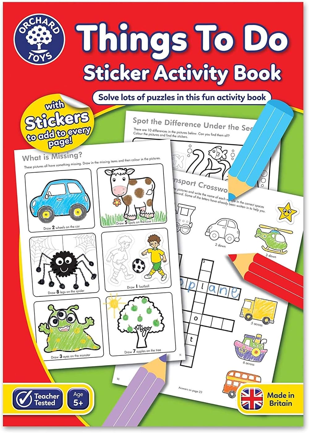 Orchard Toys Things To Do Sticker Colouring Book Educational Activity 24 Pages