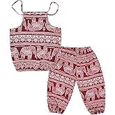 Baby Girls Boho Elephant Tops Harem Pants 2 Piece Outfits