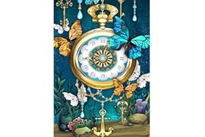 Lxmsja Diamond Painting Kits Pocket Watch Diamond Art Diamond Painting Diamond Art for Adults Diamond Painting Kits for Kids Adults Beginners Diamond Art Kits for Home Decor 11.8x15.7inch