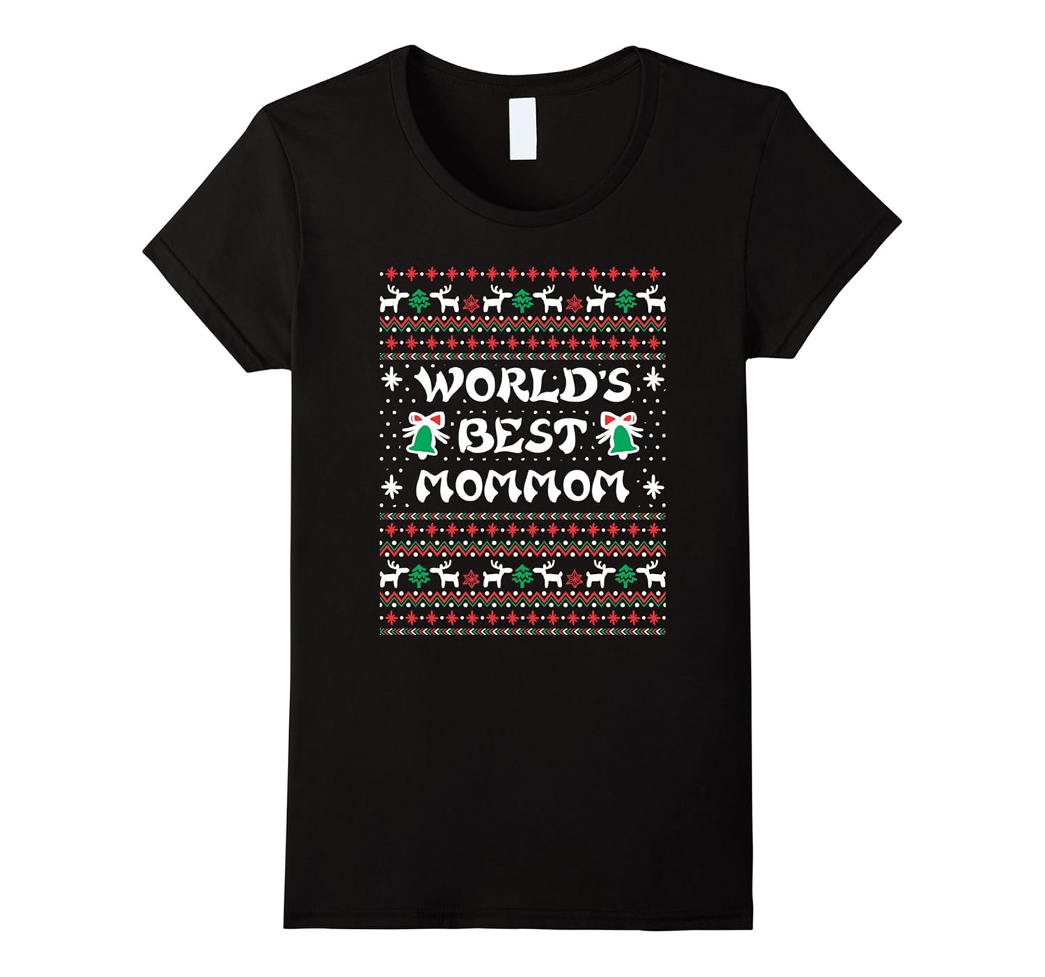 Womens World's Best Mommom Xmas T shirt Gift-ANZ