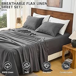 Bedlifes 100% French Linen Sheets Queen Size
