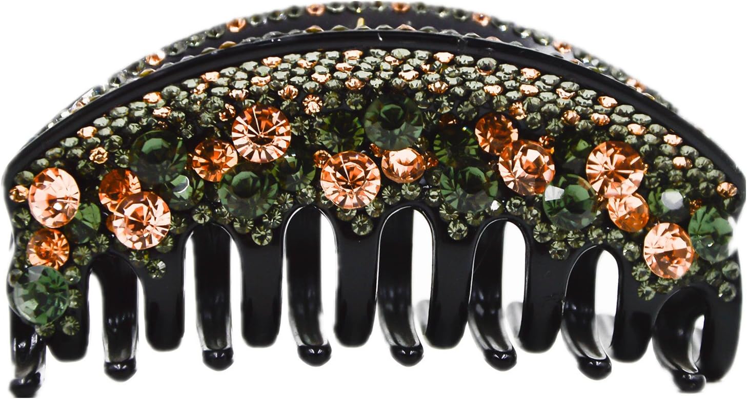 Fancyin New arrival Luxury Crystal 4.2" colorful rhinestones hair claw clip for women