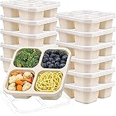 Snack Containers with Lids, Reusable 4 Compartment Snack Box, Bento Lunch Box, Meal Prep Containers for Adults Kids Kitchen F
