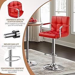 Yaheetech Bar Stools Set of 2, PU Leather